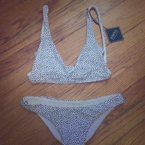 Zaful Polka Dot Tie Back Bikini Set